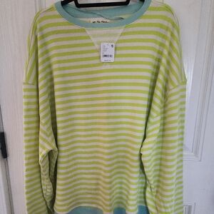 ***Rare Color*** Free People Classic Striped Oversizes Crewneck